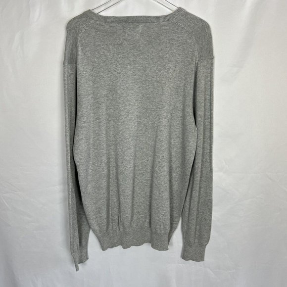 Chaps Sweater Mens Large Grey V-Neck Cotton Silk NWT MSRP $60 - Picture 8 of 12